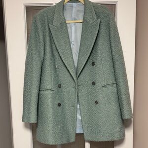 8 by YOOX Stylish Green Double-Breasted Coat